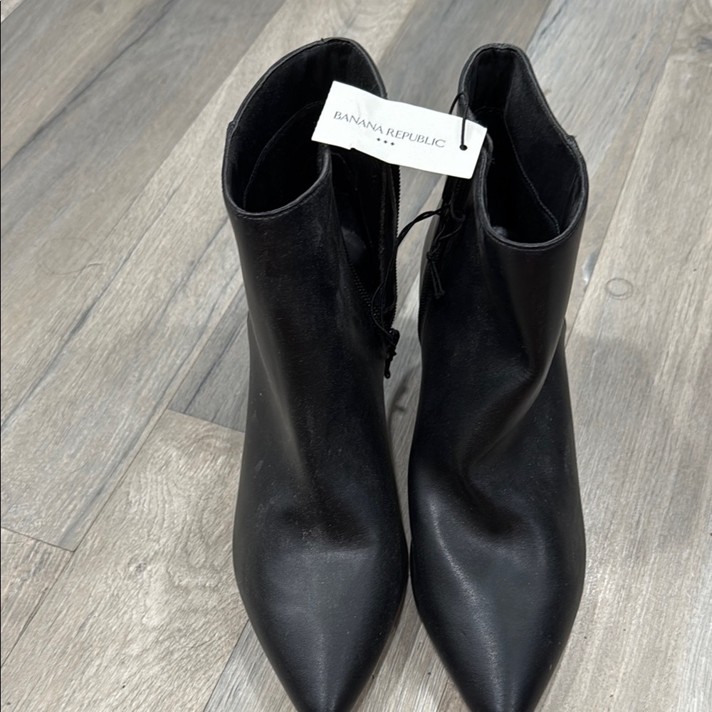 Banana Republic Black Ankle Booties with Stiletto Heel